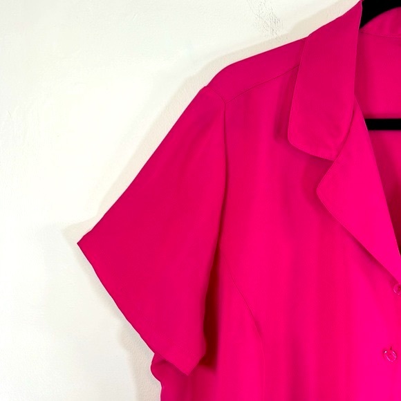 Liz Baker Woman Princess Cut Dressy Button Up Women’s Size 24W Pink Blouse - Picture 5 of 12